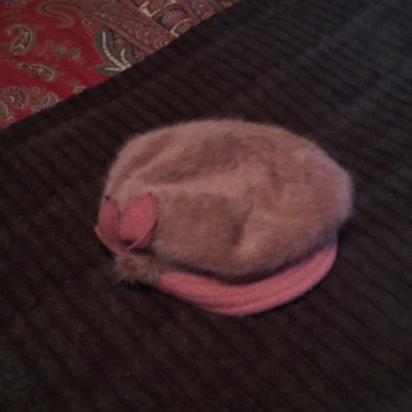 Beret pink 70%angora ,20 nylon and 10% wool - Picture 1 of 3